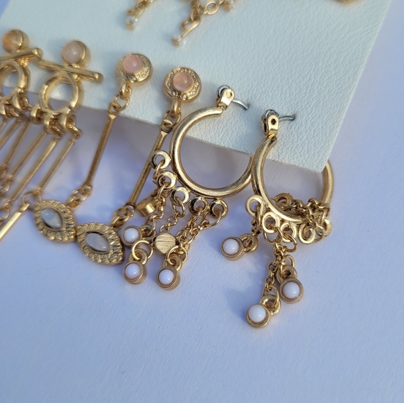 NWT Free People Levitation stud set in Gold Rose Quartz - Picture 3 of 6